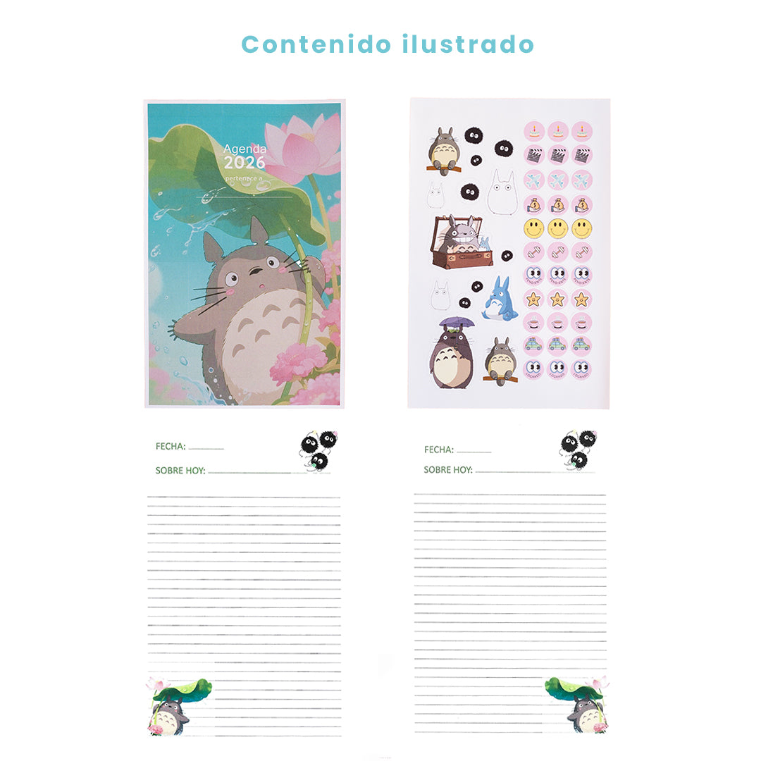Libreta Totoro Flowers
