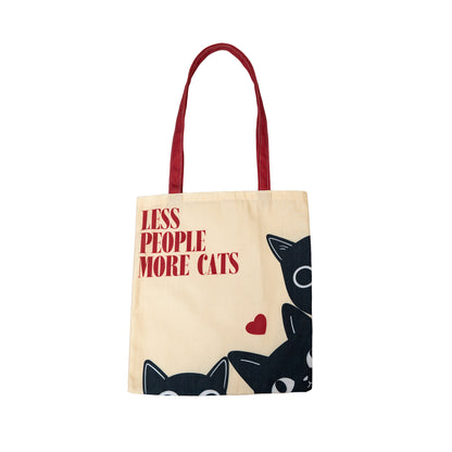 Tote bag Less people more cats