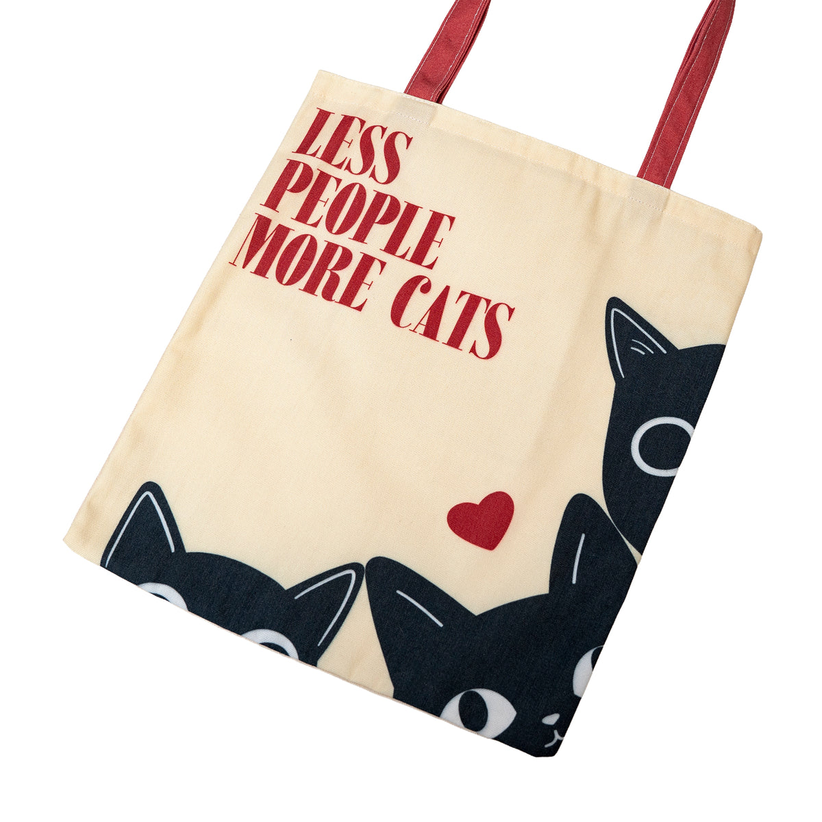 Tote bag Less people more cats