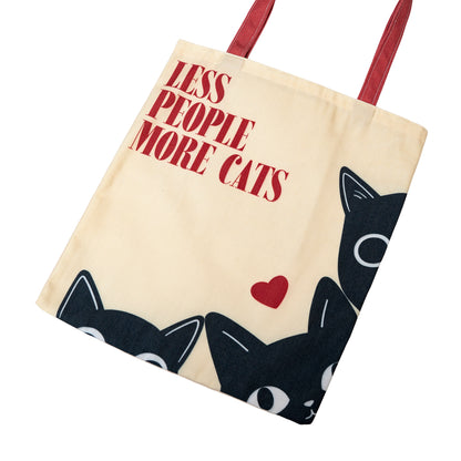 Tote bag Less people more cats