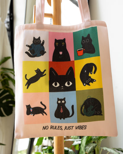 Tote bag cat mosaic